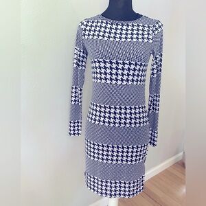Michael Kors Navy and White Sheath Dress XS